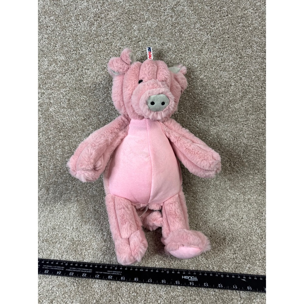 Petlou Pink Pig Plush Stuffed Animal Ribbed Soft Toy 15 Inch